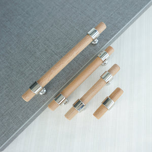 2.5", 3", 3.78", 4", 5", 6.3", 7.55", 8.8" & 10" Beech Wood Drawer Pulls | Cupboard, Cabinet & Dresser Knobs, Closet Wardrobe Handles