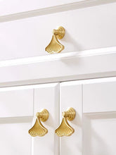 Load image into Gallery viewer, Brass &amp; Antique Brass Ginkgo Brass Pulls, Chinese Retro Mid-Century Minimalist Handles for Wardrobes, Cabinets &amp; Drawers
