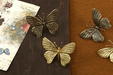 Load image into Gallery viewer, Solid Brass Butterfly Cabinet Knobs &amp; Pulls | Gold Animal Drawer Handles for Kitchen &amp; Closet
