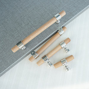 2.5", 3", 3.78", 4", 5", 6.3", 7.55", 8.8" & 10" Beech Wood Drawer Pulls | Cupboard, Cabinet & Dresser Knobs, Closet Wardrobe Handles
