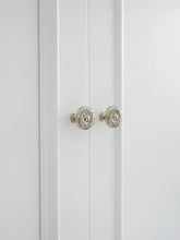 Load image into Gallery viewer, Brass French Maximalist Vintage Round Cabinet Pulls, Nickel Plated Rust-Proof Titanium Silver Drawer Knobs
