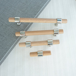 2.5", 3", 3.78", 4", 5", 6.3", 7.55", 8.8" & 10" Beech Wood Drawer Pulls | Cupboard, Cabinet & Dresser Knobs, Closet Wardrobe Handles