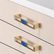 Load image into Gallery viewer, Sapphire Blue &amp; Gold Knobs, Pulls &amp; Handles | Cabinet, Cupboard, Wardrobe, Dresser Drawer &amp; Furniture Hardware
