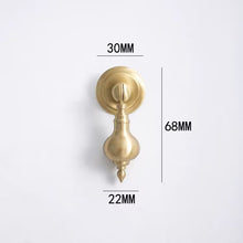 Load image into Gallery viewer, French Minimalist Gold Brass Pendant Pull Handles, Luxury European Hardware for Wardrobes, Shoe Cabinets and Drawers
