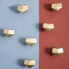 Load image into Gallery viewer, Gold Heart Brass Cabinet Knobs, Nordic Light Luxury Unique Small Handles for Dressers and Wardrobes
