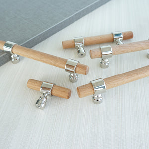 2.5", 3", 3.78", 4", 5", 6.3", 7.55", 8.8" & 10" Beech Wood Drawer Pulls | Cupboard, Cabinet & Dresser Knobs, Closet Wardrobe Handles