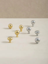 Load image into Gallery viewer, Mid-Century Gold Silver Brass Mini Knobs, Small Handles for Gift Boxes, Desktop Storage &amp; Tea Cabinets
