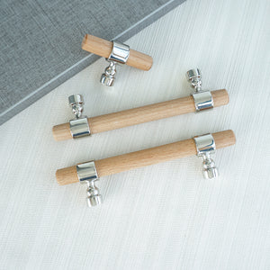 2.5", 3", 3.78", 4", 5", 6.3", 7.55", 8.8" & 10" Beech Wood Drawer Pulls | Cupboard, Cabinet & Dresser Knobs, Closet Wardrobe Handles