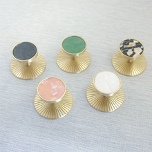 Load image into Gallery viewer, Modern Brass &amp; Acrylic Drawer Knobs | Dresser &amp; Kitchen Cabinet Pulls, Hardware Handles
