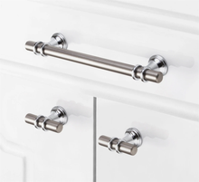Load image into Gallery viewer, 3.75&quot;, 5.0&quot;, 6.3&quot;, 7.55&quot; (96, 128, 160, 192mm) Black &amp; Gold Modern Drawer Pulls | Kitchen Cabinet &amp; Door Handles, Dresser Knobs
