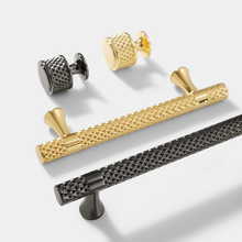 Load image into Gallery viewer, 3.78&quot;, 5&quot;, 7.55&quot; Shiny Gold &amp; Titanium Black Kitchen Pulls | Drawer Knobs, Wardrobe &amp; Cabinet Pulls, Cabinet Hardware
