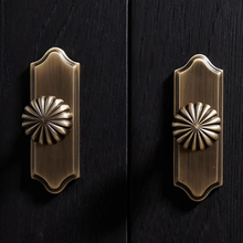 Load image into Gallery viewer, Antique Bronze Knobs with Backplate | Art Decor Unique Rustic Cabinet Pulls, Drawer &amp; Dresser Handles, Vintage Kitchen Hardware
