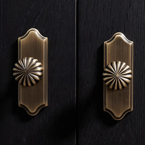 Antique Bronze Knobs with Backplate | Art Decor Unique Rustic Cabinet Pulls, Drawer & Dresser Handles, Vintage Kitchen Hardware