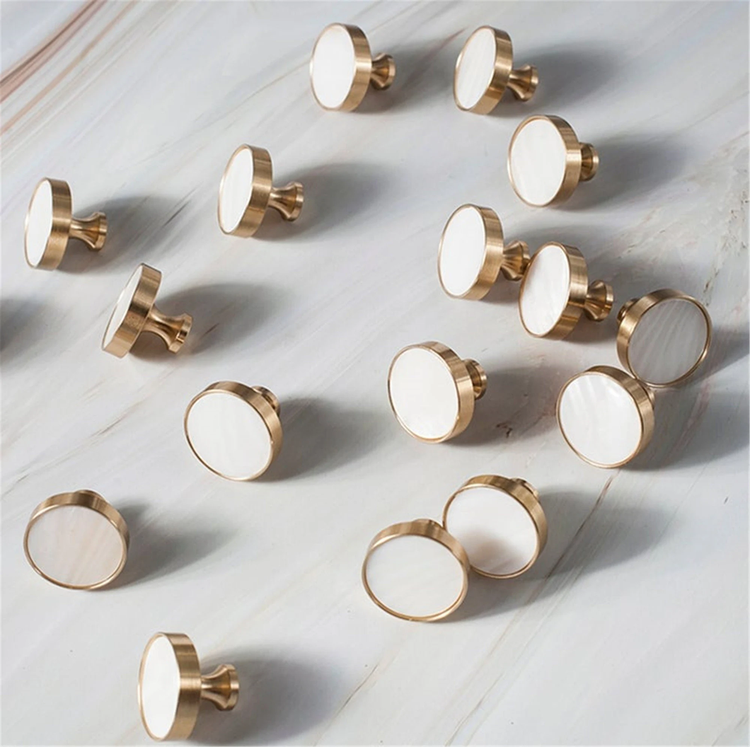 Nordic Simple Brass Knobs | Creative Shell Wardrobe Door & Drawer Knobs, Cabinet Handles, Dresser Knobs