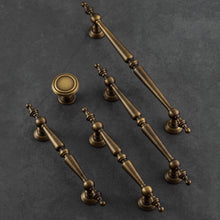 Load image into Gallery viewer, 3.78&quot;, 5&quot;, 6.3&quot; Vintage Bronze Drawer Pulls | European Antique Cabinet &amp; Kitchen Door Handles, Dresser Knobs
