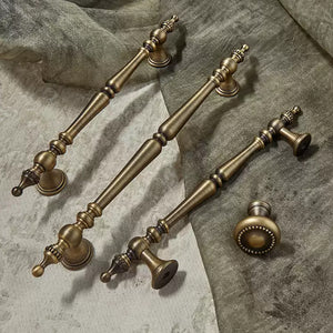 3.78", 5" & 6.3" Aged Brass & Antique Bronze Drawer Knobs | Euro Style Cabinet Handles, Kitchen & Dresser Pulls | Cabinet Hardware