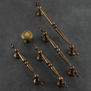 3.78", 5", 6.3" Vintage Bronze Drawer Pulls | European Antique Cabinet & Kitchen Door Handles, Dresser Knobs