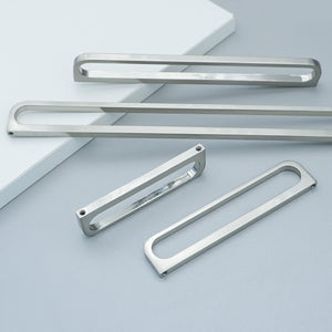 3.78"-12.6" Brushed Nickel Hollow Knobs, Pulls & Handles | Modern | Kitchen, Dresser, Drawer, Cabinet & Wardrobe Hardware