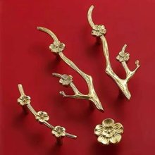 Load image into Gallery viewer, Gorgeous Flower &amp; Branch Solid Brass Knobs, Pulls &amp; Handles | Unique Art Deco Cabinet, Drawer &amp; Dresser Hardware
