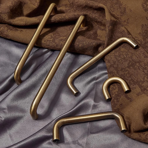 Minimalist Antique Bronze & Aged Brass Cabinet Handles | Large 500mm Drawer Pulls, Kitchen Knobs & Brass Hardware