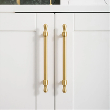 Load image into Gallery viewer, 3.78&quot;, 5&quot;, 6.3&quot;, 7.55&quot;, 8.8&quot;, 12.6&quot; Brushed Brass Kitchen Pulls &amp; Knobs | Drawer &amp; Cabinet Pulls, Wardrobe Handles, Furniture Hardware
