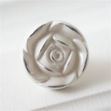 Load image into Gallery viewer, Shabby Chic Rose Flower Plate &amp; Knob Pulls | Cream Gold Dresser &amp; Cabinet Handles, Drawer &amp; Door Knobs, Furniture Hardware
