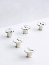 Load image into Gallery viewer, Bauhaus Brass Round Relief Figure Cabinet Knobs, Rustproof Titanium Silver Drawer Pulls
