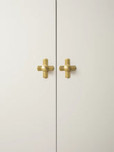 Load image into Gallery viewer, Original Vintage Brass Single Hole Flat Handles, Creative Furniture Drawer &amp; Cabinet Pulls

