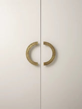 Load image into Gallery viewer, Vintage Brass Cabinet Knob, Hammered Semi-Circular Drawer Pull, Antique Bronze Door Handle for Wardrobe &amp; Shoe Cabinet

