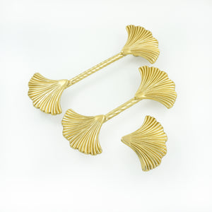 3.78"-5.0" Ginkgo Solid Brass Pulls, Knobs & Handles | Kitchen, Cabinet, Dresser & Drawer | Gift-Worthy Hardware