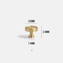 Load image into Gallery viewer, French Vintage Gold Round Brass Knobs, Single Hole Small Drawer &amp; Wardrobe Handles
