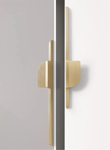 Brass Gray Modern Striped Kitchen Handles | Unique Art Decor Drawer & Dresser Pulls, Kitchen Door Hardware