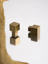 Load image into Gallery viewer, Vintage Dark Style Square Brass Cabinet Knob, Antique Bronze Finish Distressed Drawer Pull for Cupboard Furniture
