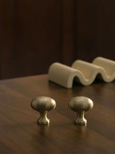 Load image into Gallery viewer, French Vintage Oval Pigeon Egg Brass Knobs, Versatile Single Hole Drawer &amp; Wardrobe Handles
