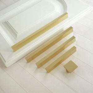 2.5", 3", 3.75", 5", 6.3", 7.56", 8.8", 10" & 12.6" Brushed Brass & Black Drawer Pulls | Dresser, Closet Wardrobe & Kitchen Cabinet Knobs & Decor Handles