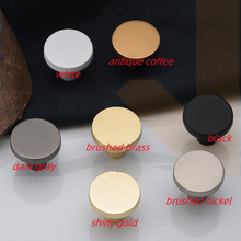 Load image into Gallery viewer, Round Brushed Brass, Nickel, Black &amp; White Knobs, Pulls &amp; Handles | Drawer, Dresser, Kitchen &amp; Cabinet Decor Furniture Hardware
