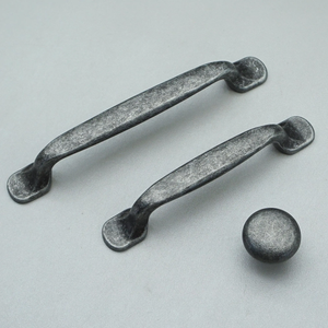 3.78"-5" (96-128mm) Antique Rustic Pewter Round Knobs, Pulls & Handles | Kitchen, Cabinet Door, Drawer & Dresser Hardware
