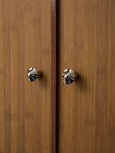 Load image into Gallery viewer, Original Mid-Century Brass &amp; Teak Cabinet Pulls, Irregular Mushroom Titanium Silver Drawer Knobs for Cupboard

