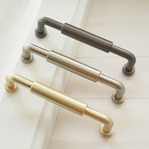 3.78"-7.55" Brushed Brass, Nickel & Gun Black T Bar Pulls & Handles | Cabinet, Drawer, Dresser & Closet Hardware