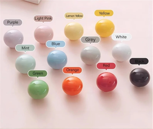 Colorful Cute Drop Ceramic Knobs & Pulls | Multi-Color (Pink, White, Blue, Green, Yellow) Unique Home Decor for Cabinets, Kid Door, Wardrobe & Dresser