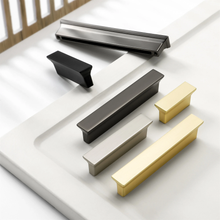 Load image into Gallery viewer, 1.25&quot;-7.56&quot; Brushed Brass, Nickel &amp; Black Pulls, Knobs &amp; Handles | Cabinet, Drawer, Kitchen, Dresser, Closet &amp; Wardrobe Hardware

