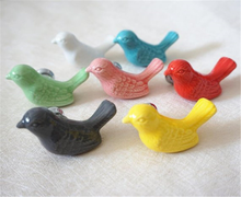 Load image into Gallery viewer, Bird Ceramic Knobs, Pulls &amp; Handles (Blue, Yellow) | Kids-Friendly Dresser, Drawer &amp; Cabinet Furniture Decor
