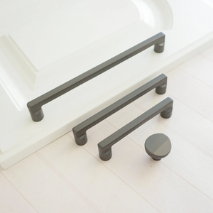 3.78", 5.0", 6.3", 7.55", 8.8", 12.6" Brushed Brass & Gray Nickel Drawer Pulls | Kitchen Cabinet, Closet & Wardrobe Handles, Knobs