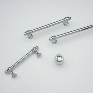 3.78", 5" & 6.3" Polished Chrome Modern Kitchen Pulls | Solid Cabinet Handles, Drawer Knobs & Dresser Handles | Kitchen Hardware