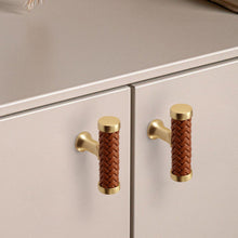 Load image into Gallery viewer, 3&quot;-12.6&quot; Unique Leather Knobs, Pulls &amp; Handles (Brown, Black) | Cabinet, Dresser, Kitchen Cupboard, Wardrobe &amp; Closet Hardware
