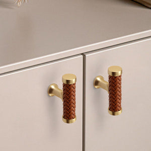 3"-12.6" Unique Leather Knobs, Pulls & Handles (Brown, Black) | Cabinet, Dresser, Kitchen Cupboard, Wardrobe & Closet Hardware