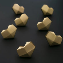 Load image into Gallery viewer, Gold Heart Brass Cabinet Knobs, Nordic Light Luxury Unique Small Handles for Dressers and Wardrobes

