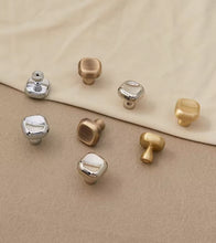 Load image into Gallery viewer, French Silver Square Single‑Hole Brass Pulls, Modern Minimalist High‑End Mid‑Century Handles for Kitchen, Cabinet and Wardrobe Doors
