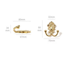 Load image into Gallery viewer, European Vintage Solid Brass Wall Hooks, Light Luxury Silver‑Gold Coat Hooks for Entryway, Cloakroom, Bathroom and Wardrobe

