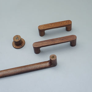 3"-8.8" Walnut Wood Knobs, Pulls & Handles | Cabinet, Drawer, Cupboard & Dresser Hardware